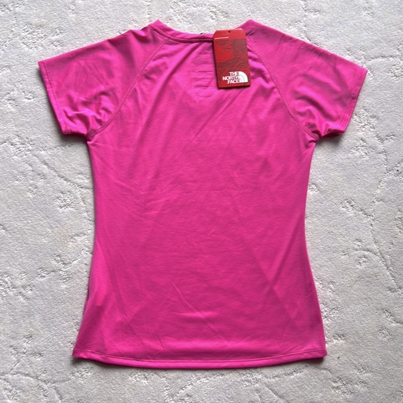 NWT Pink The North Face Black Logo on upper left Corner VNeck Tshirt - Picture 4 of 4